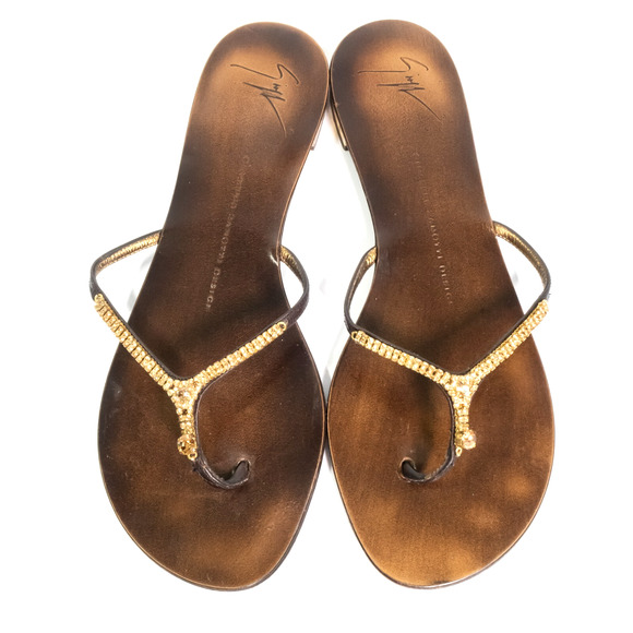 Giuseppe Zanotti Womens Fancy Bling Stone Thong Sandals Size 8.5 - Picture 4 of 12